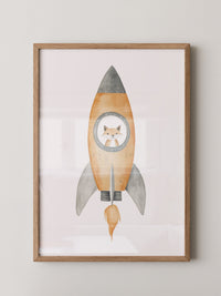Fuchs Rakete Aquarell