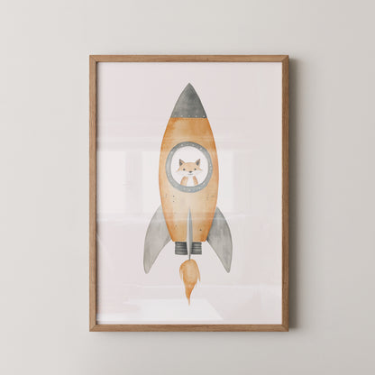 Fuchs Rakete Aquarell