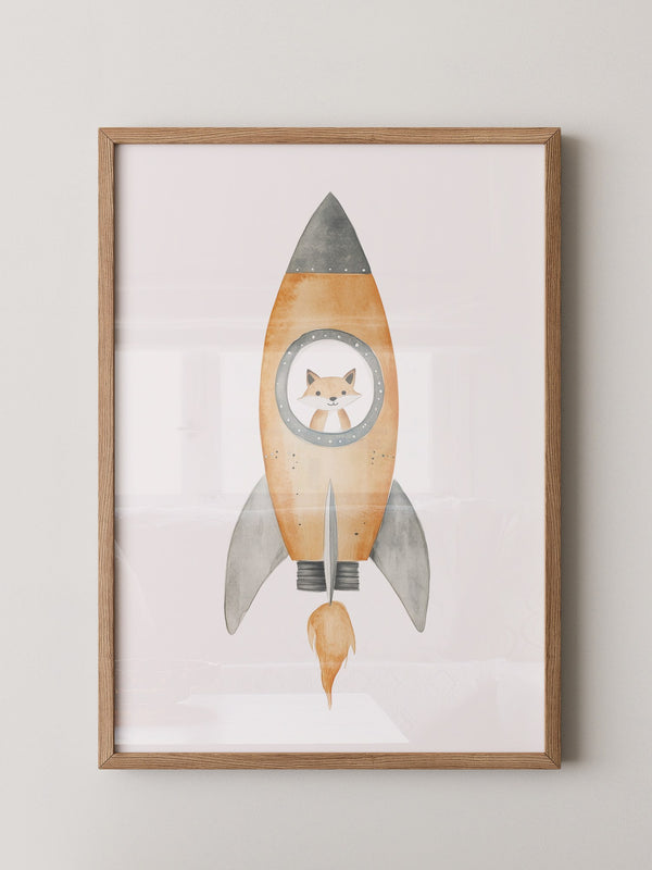 Fuchs Rakete Aquarell