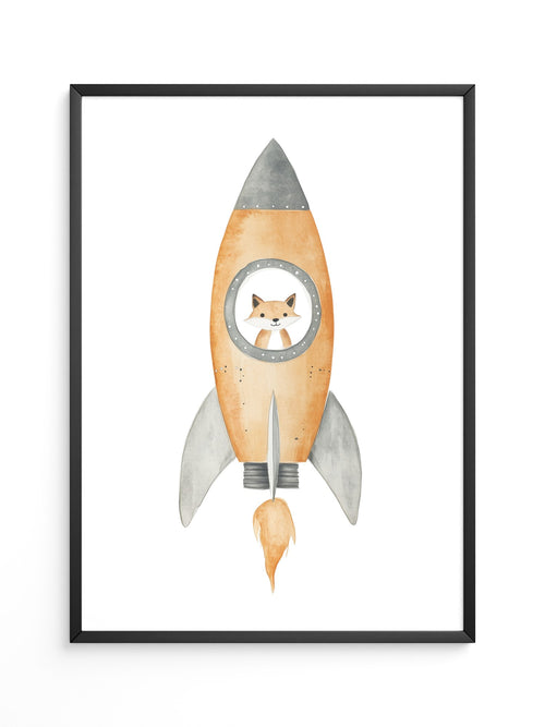 Fuchs Rakete Aquarell