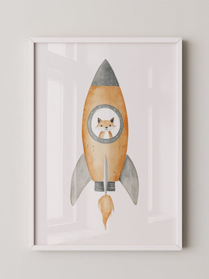 Fuchs Rakete Aquarell