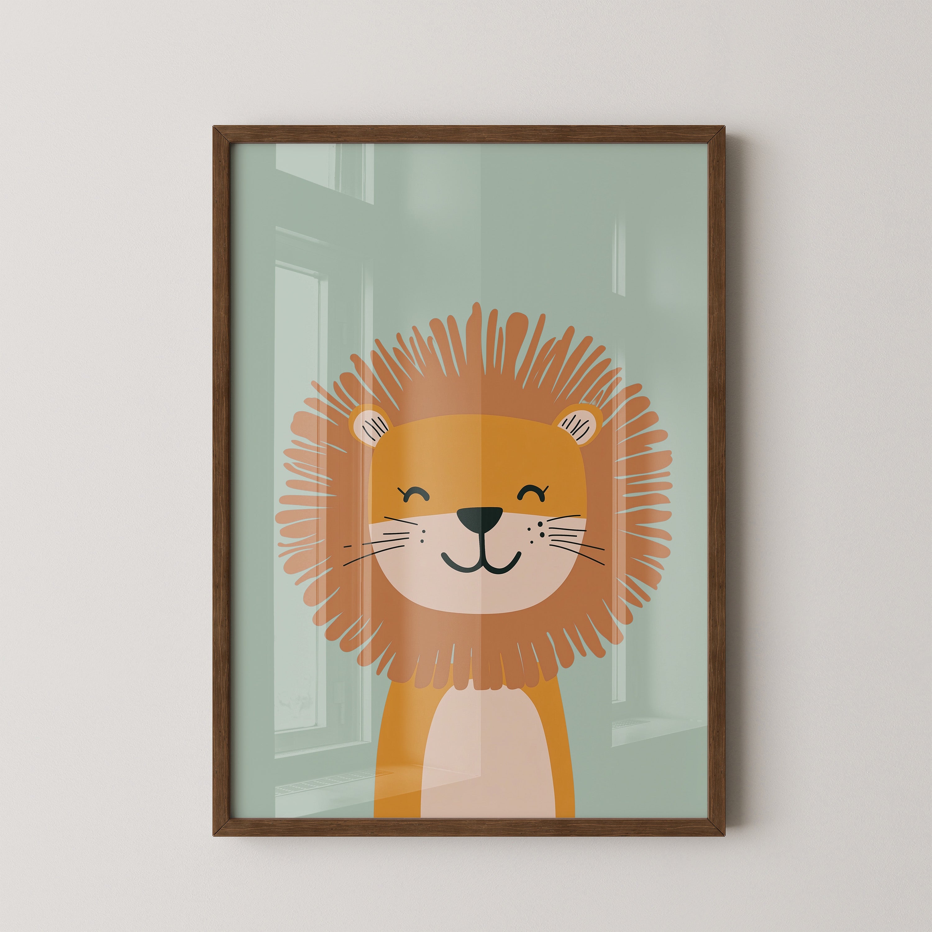 Löwe Illustration Pastellfarben