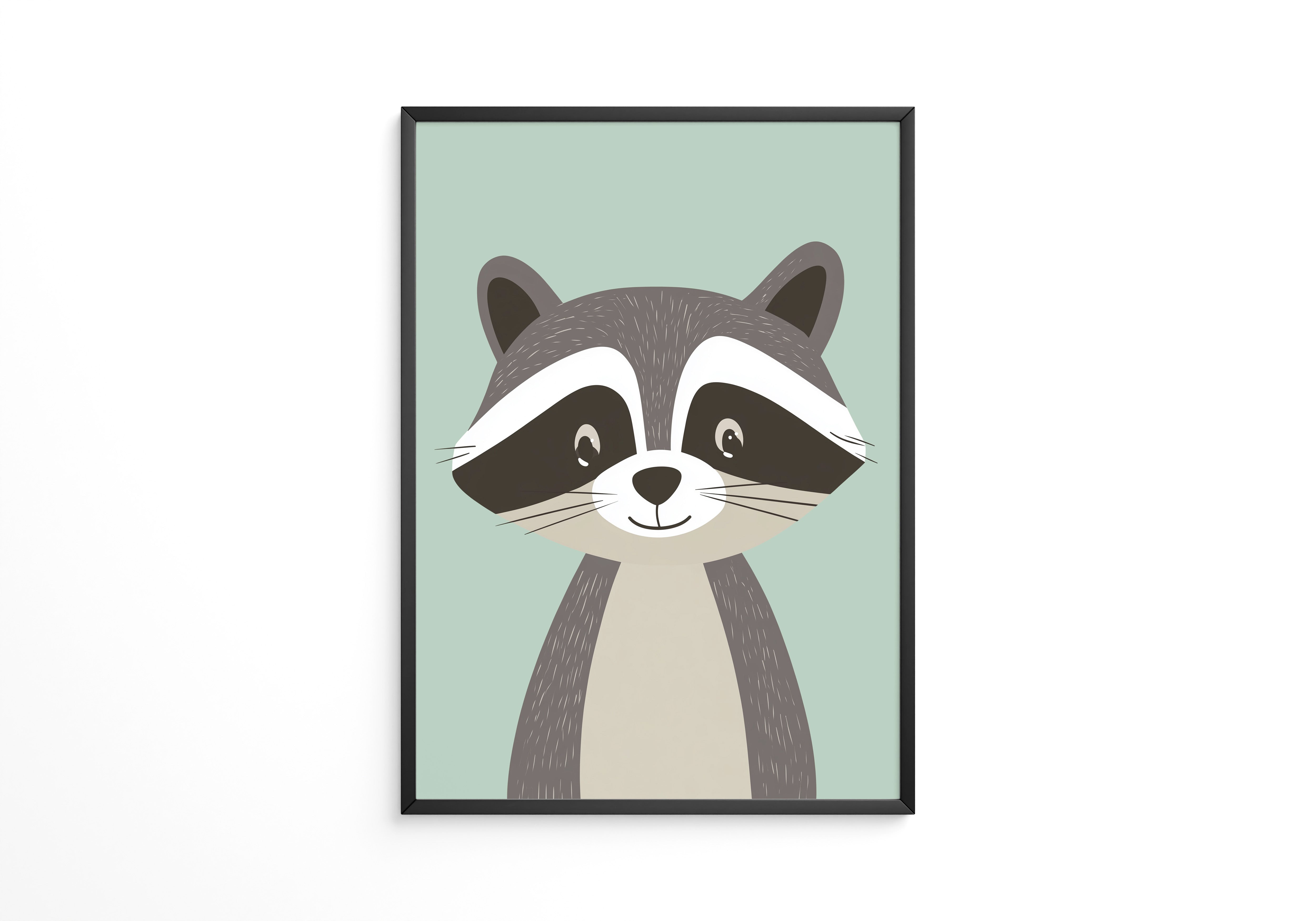 Waschbär Illustration Pastellfarben