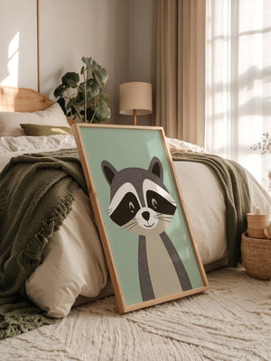 Waschbär Illustration Pastellfarben