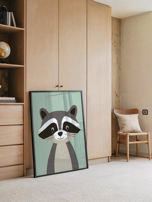 Waschbär Illustration Pastellfarben