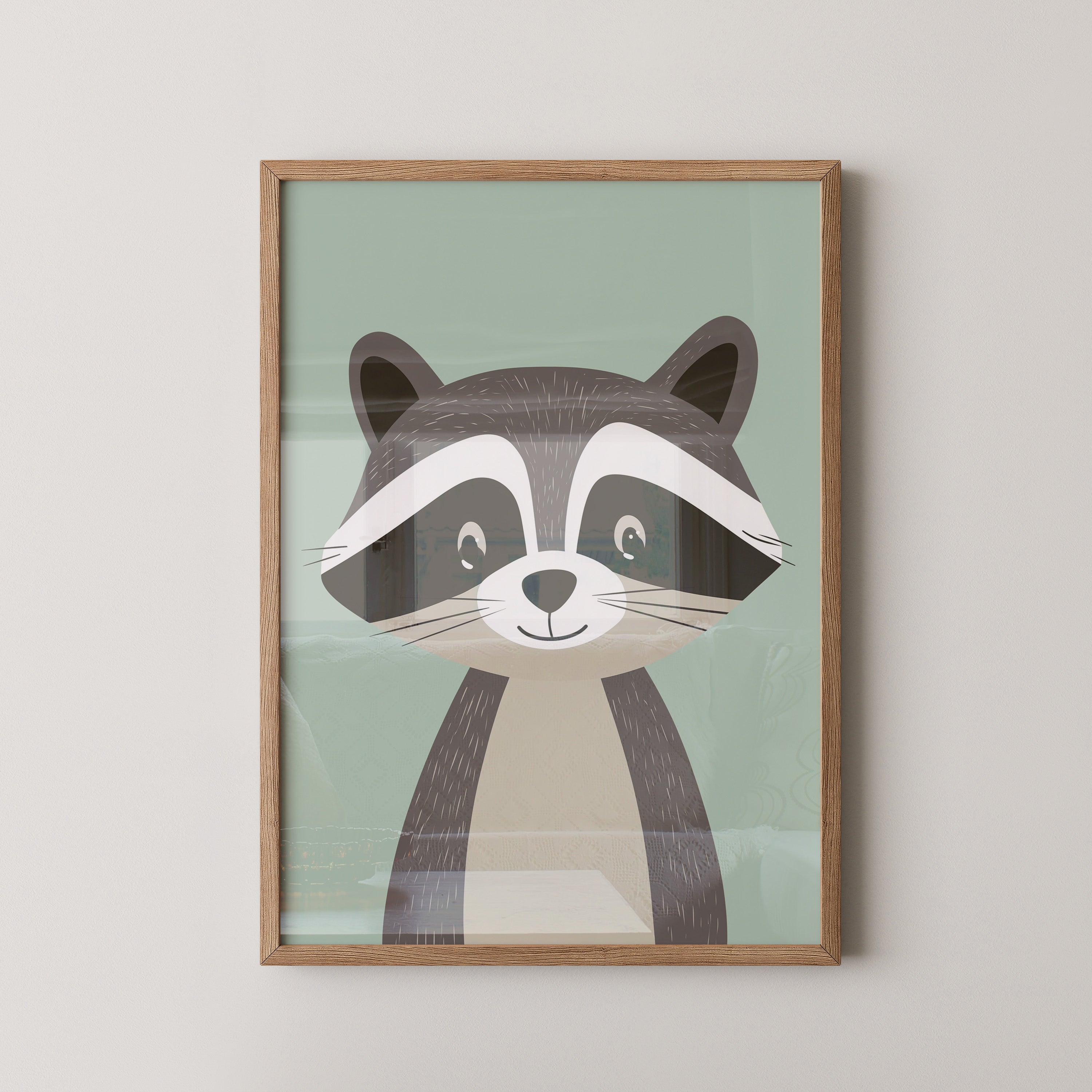 Waschbär Illustration Pastellfarben