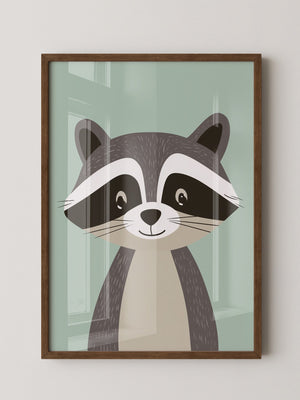 Waschbär Illustration Pastellfarben