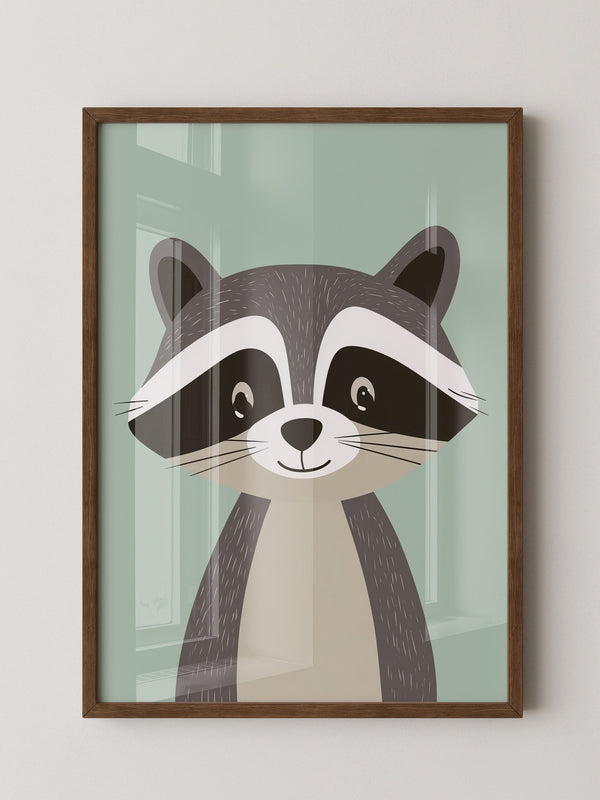 Waschbär Illustration Pastellfarben