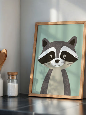 Waschbär Illustration Pastellfarben