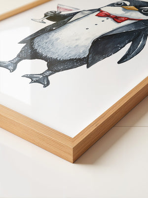 Pinguin Gentleman Aquarell
