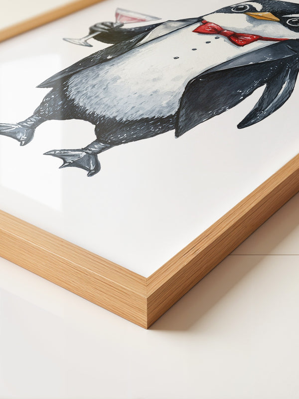 Pinguin Gentleman Aquarell