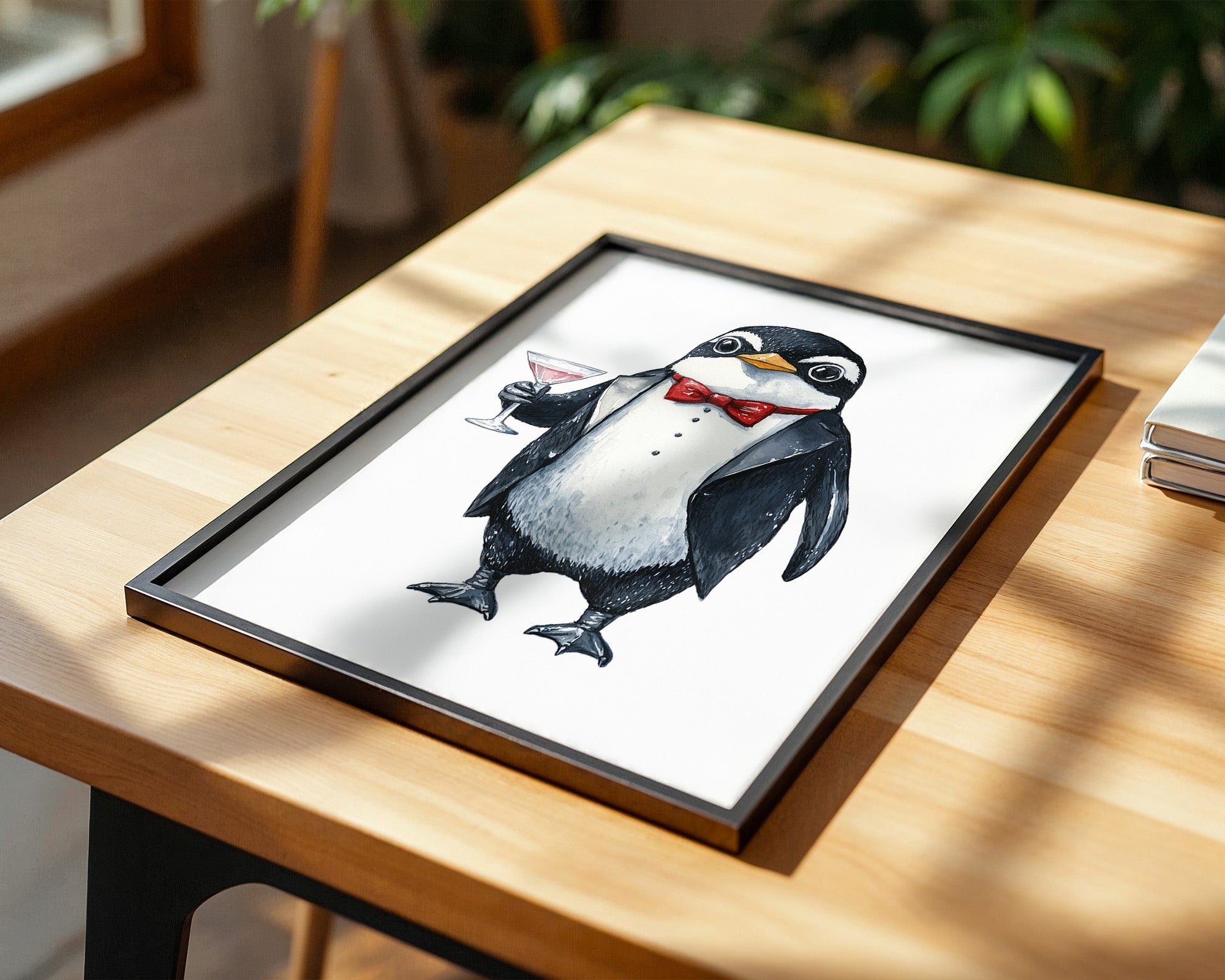 Pinguin Gentleman Aquarell