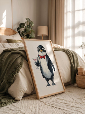 Pinguin Gentleman Aquarell