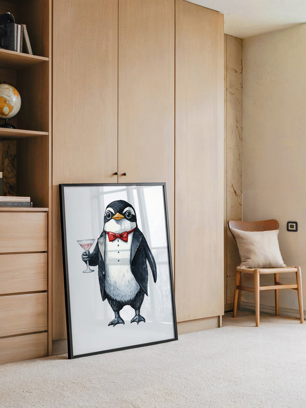 Pinguin Gentleman Aquarell