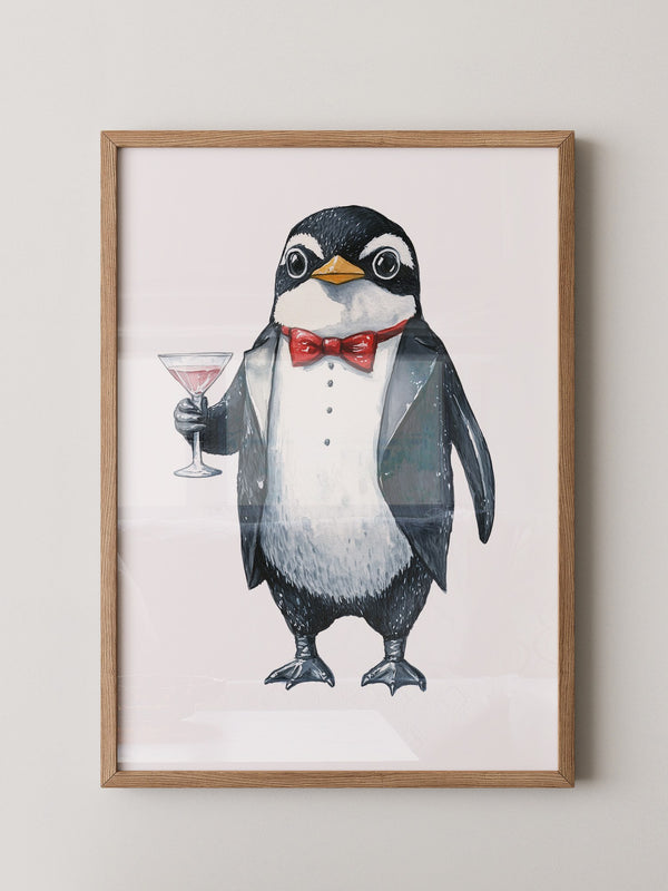 Pinguin Gentleman Aquarell