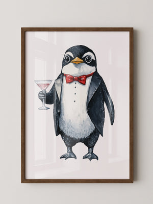 Pinguin Gentleman Aquarell