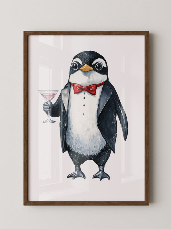 Pinguin Gentleman Aquarell