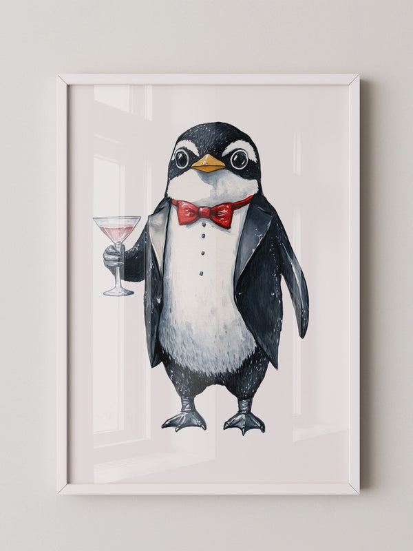 Pinguin Gentleman Aquarell