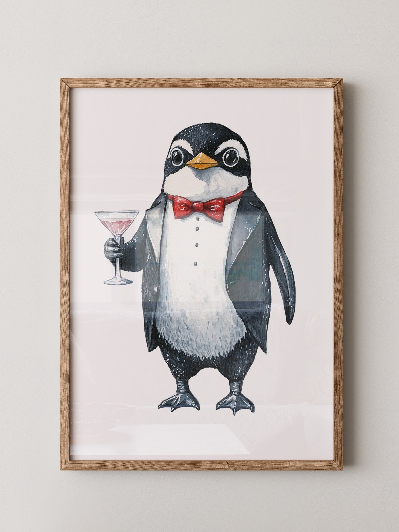 Pinguin Gentleman Aquarell