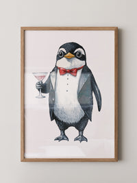 Pinguin Gentleman Aquarell