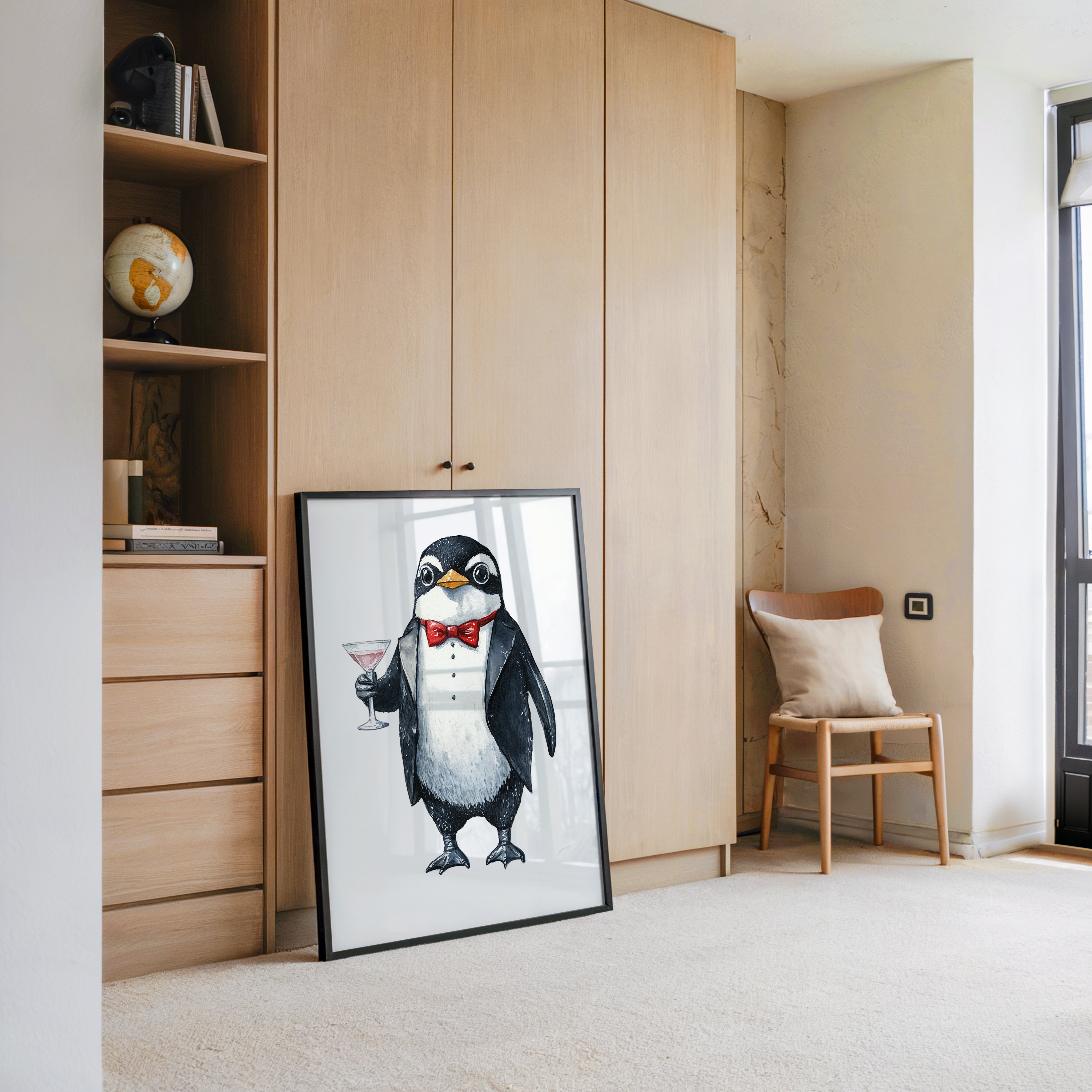 Pinguin Gentleman Aquarell