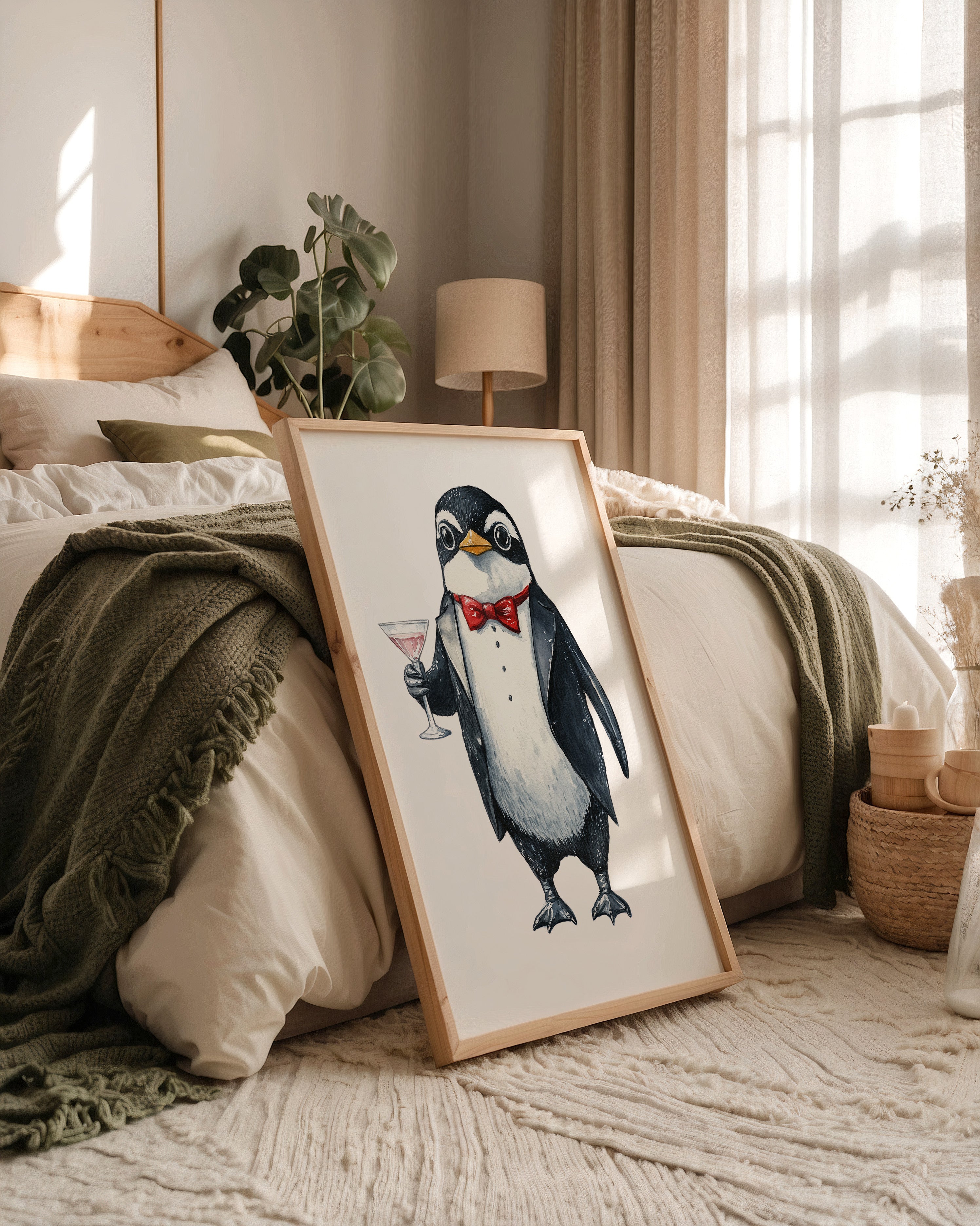 Pinguin Gentleman Aquarell