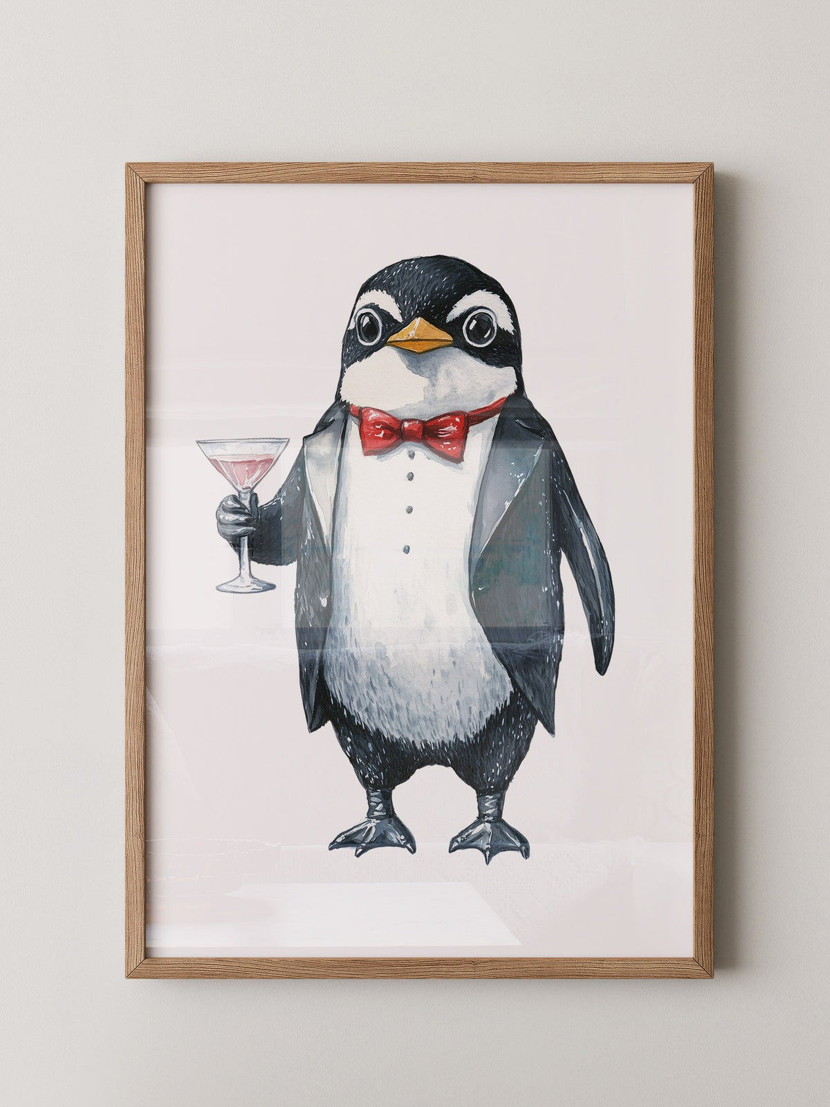 Pinguin Gentleman Aquarell