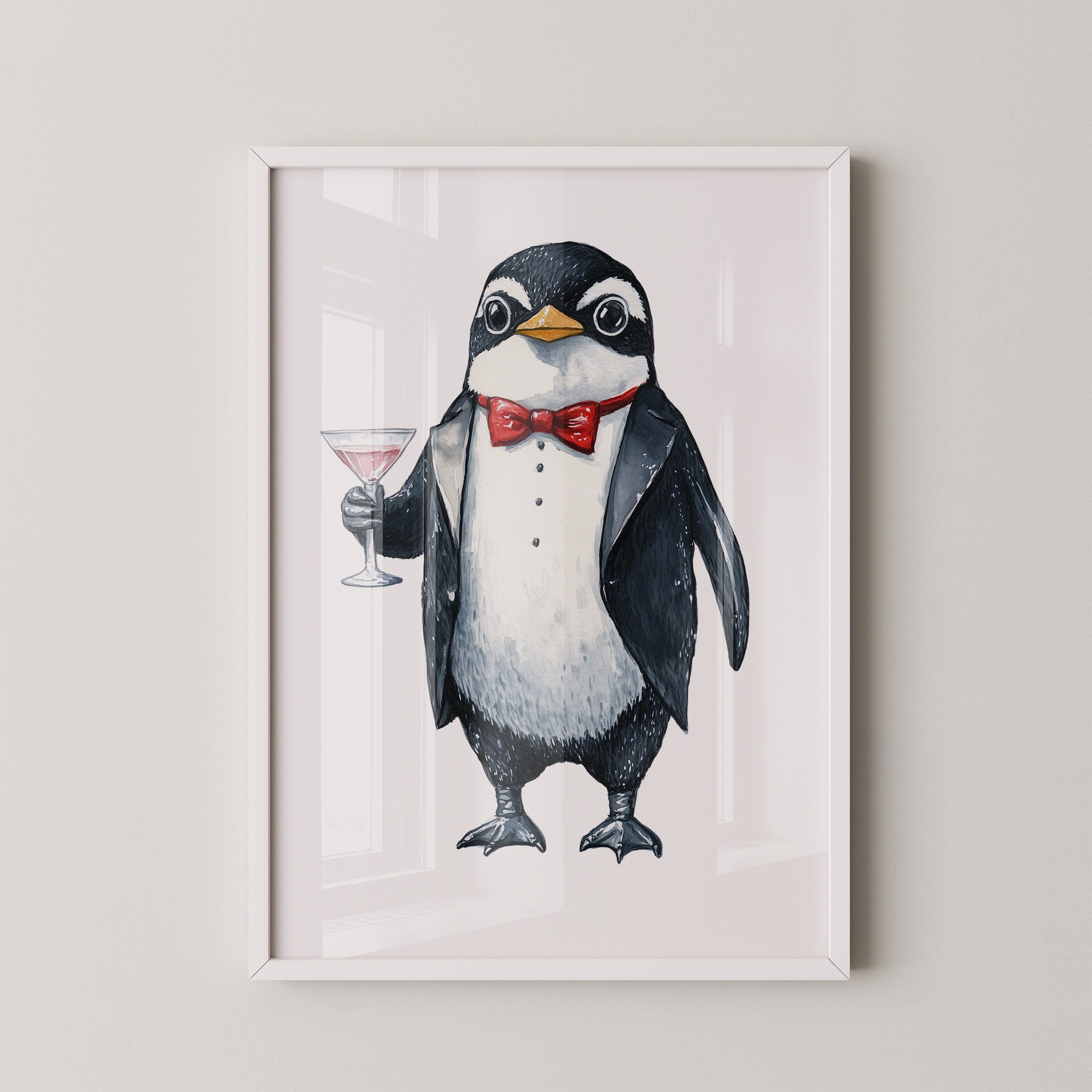 Pinguin Gentleman Aquarell