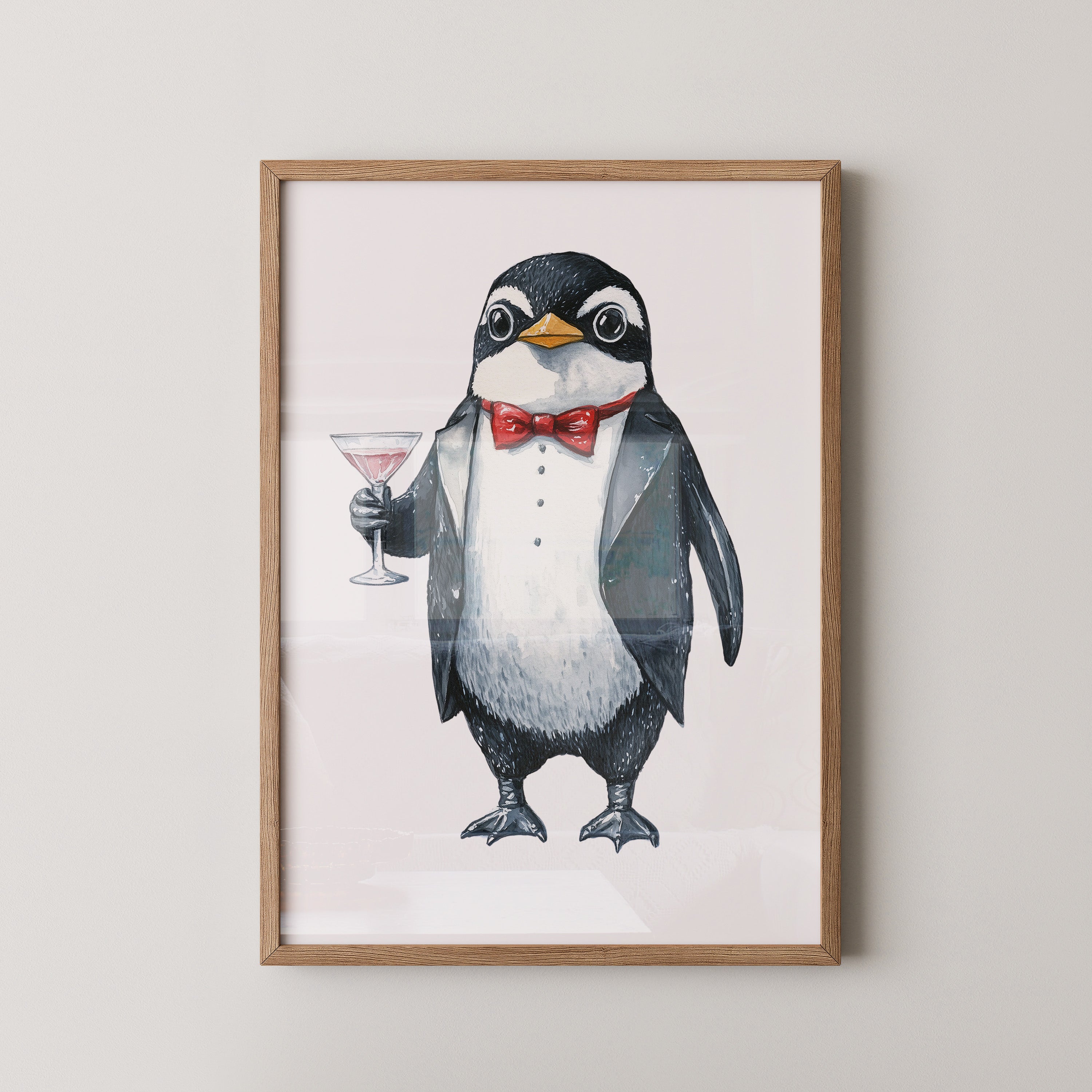 Pinguin Gentleman Aquarell