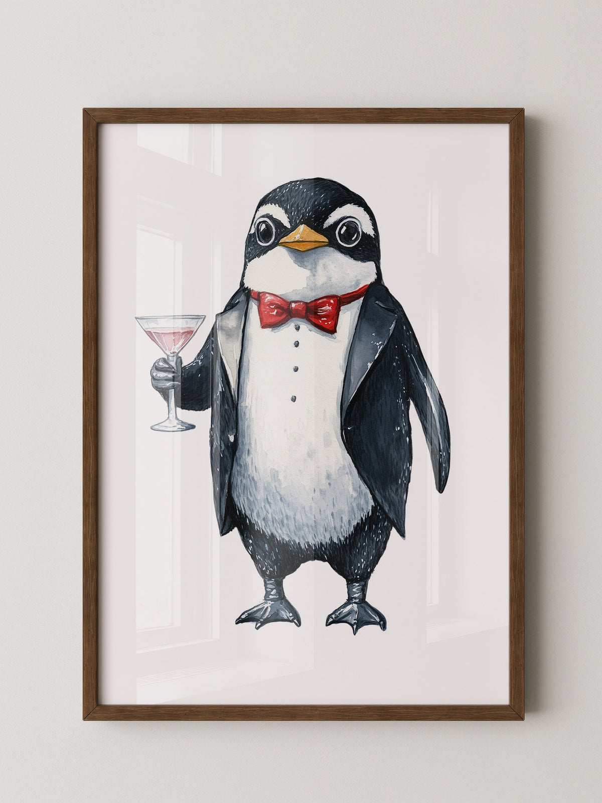 Pinguin Gentleman Aquarell