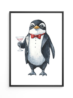 Pinguin Gentleman Aquarell