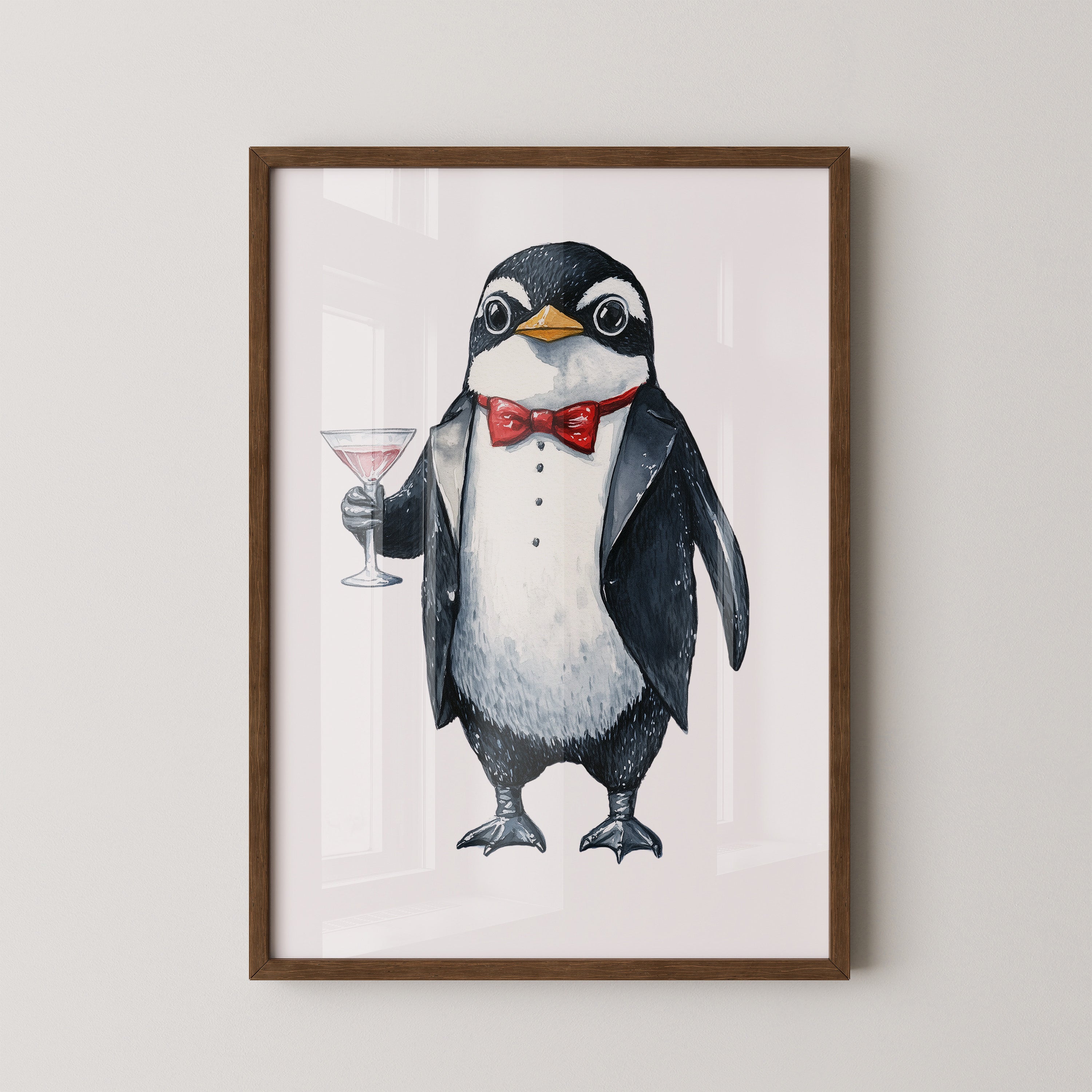 Pinguin Gentleman Aquarell