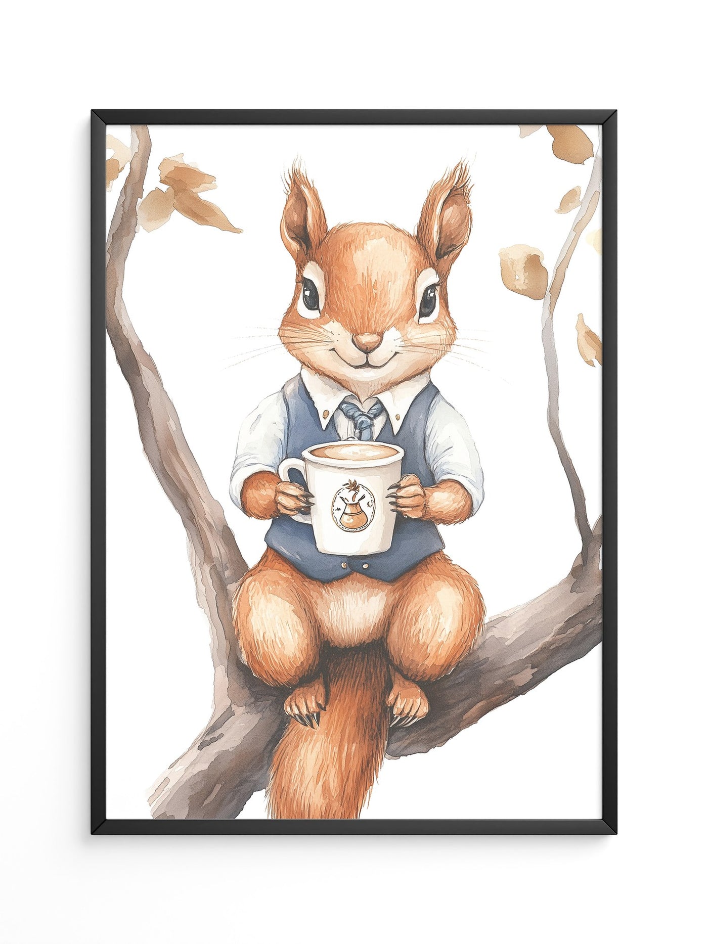 Eichhörnchen Kaffeetasse Aquarell