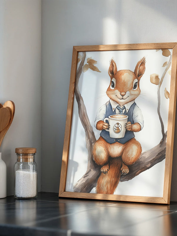 Eichhörnchen Kaffeetasse Aquarell
