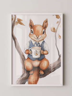 Eichhörnchen Kaffeetasse Aquarell