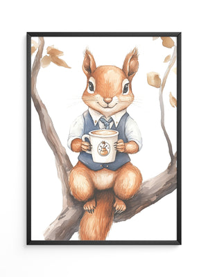 Eichhörnchen Kaffeetasse Aquarell
