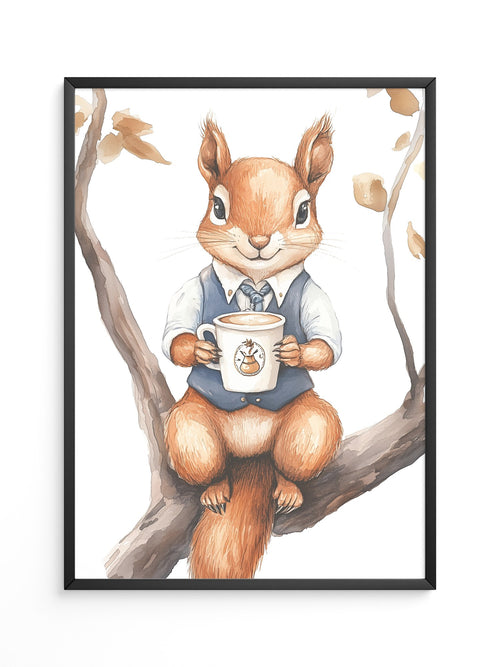 Eichhörnchen Kaffeetasse Aquarell