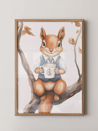Eichhörnchen Kaffeetasse Aquarell