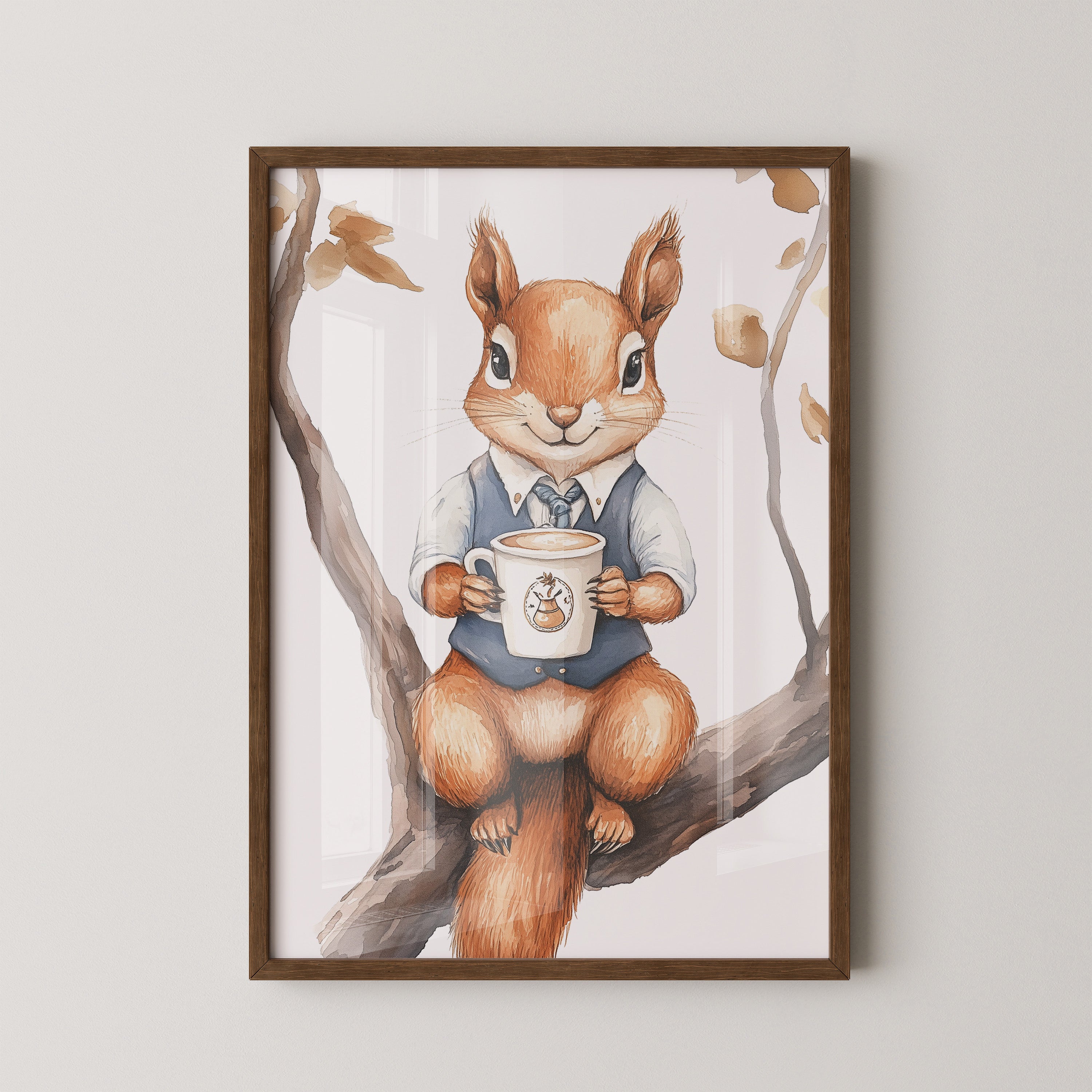 Eichhörnchen Kaffeetasse Aquarell