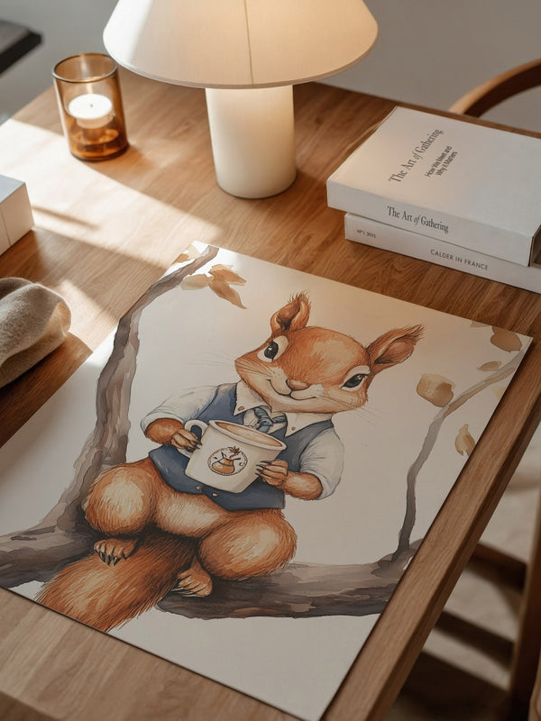 Eichhörnchen Kaffeetasse Aquarell