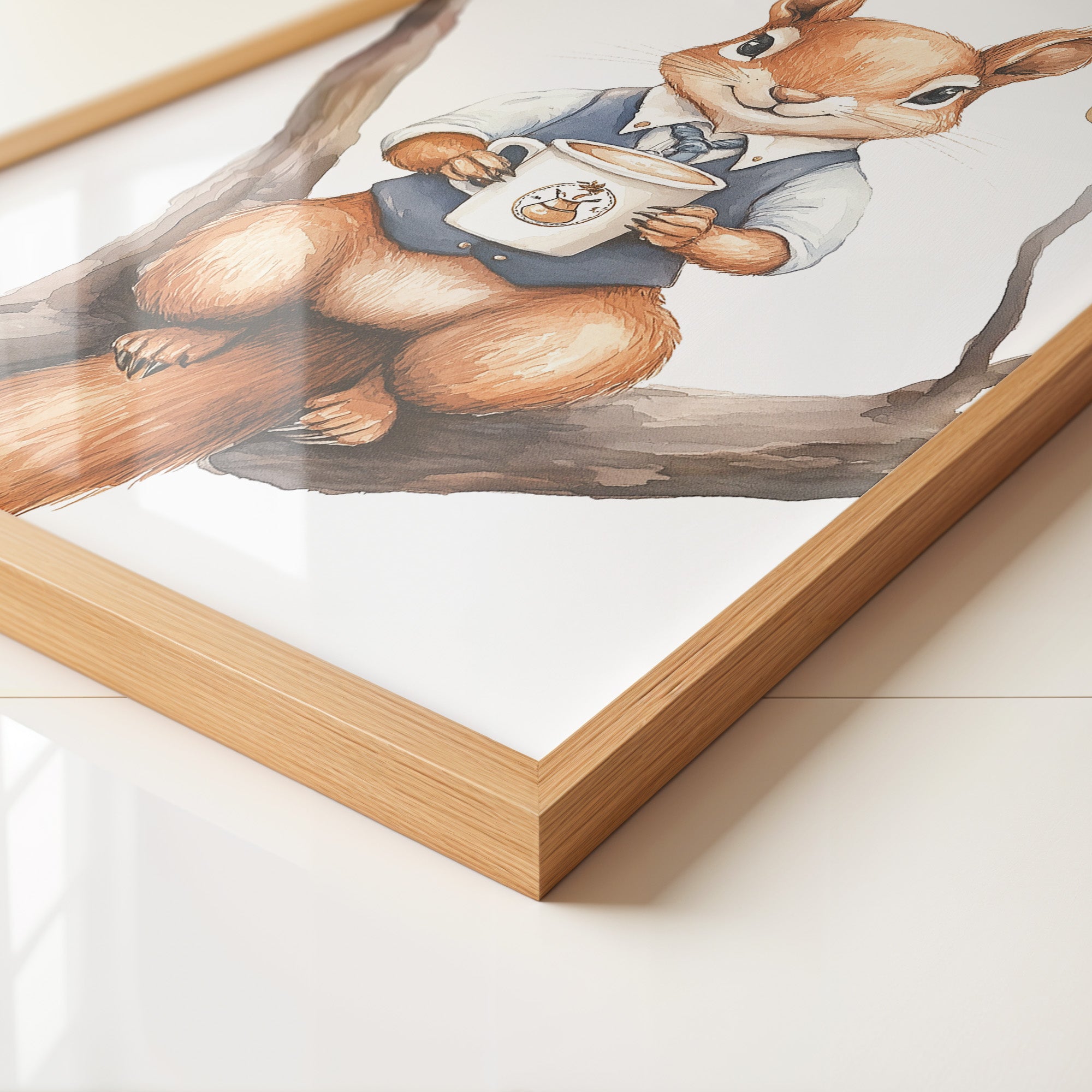 Eichhörnchen Kaffeetasse Aquarell