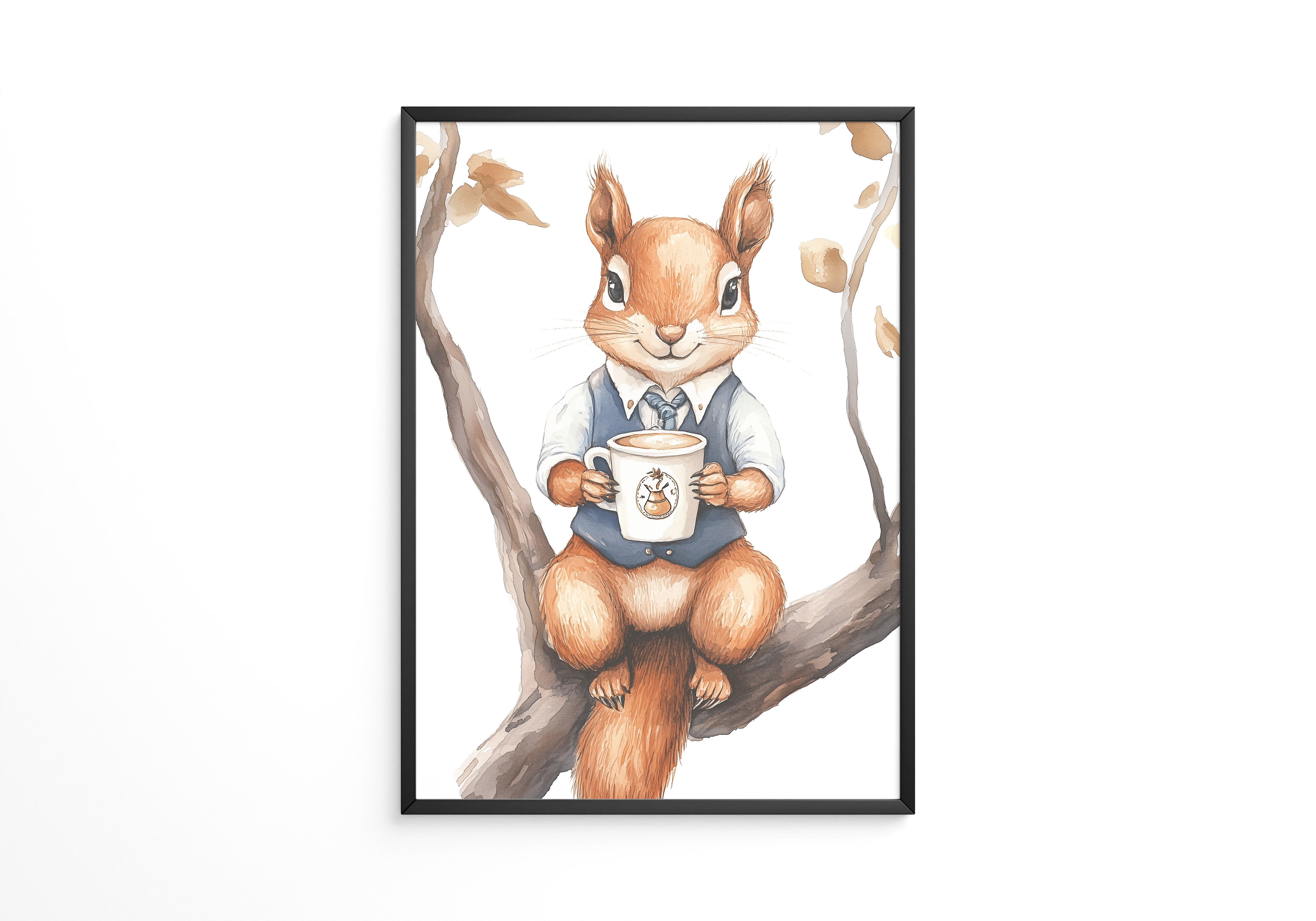 Eichhörnchen Kaffeetasse Aquarell