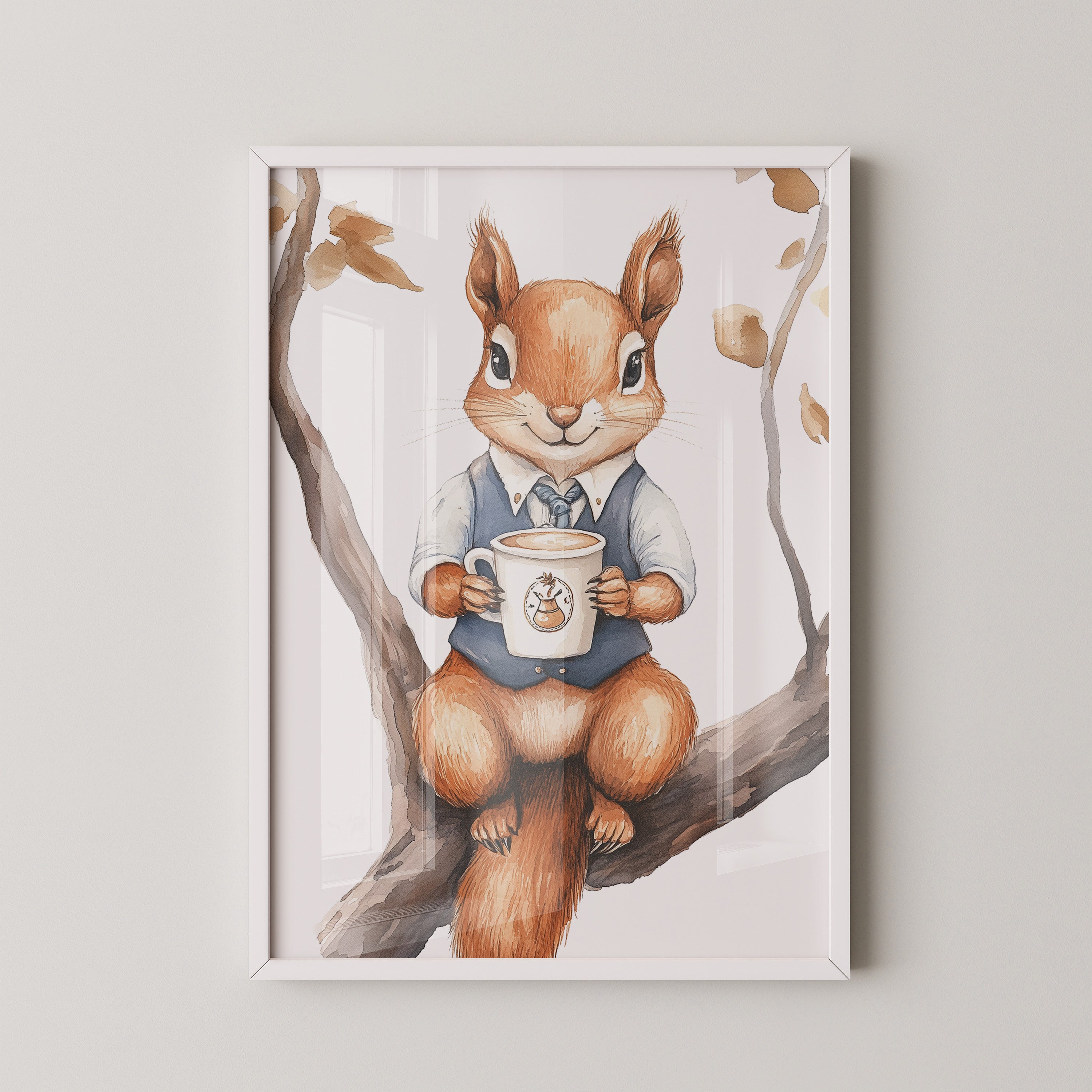 Eichhörnchen Kaffeetasse Aquarell