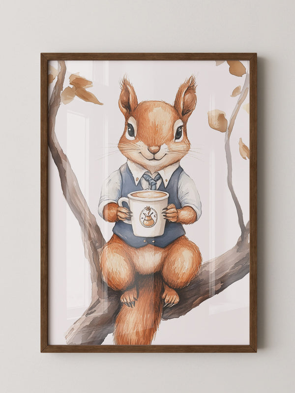 Eichhörnchen Kaffeetasse Aquarell