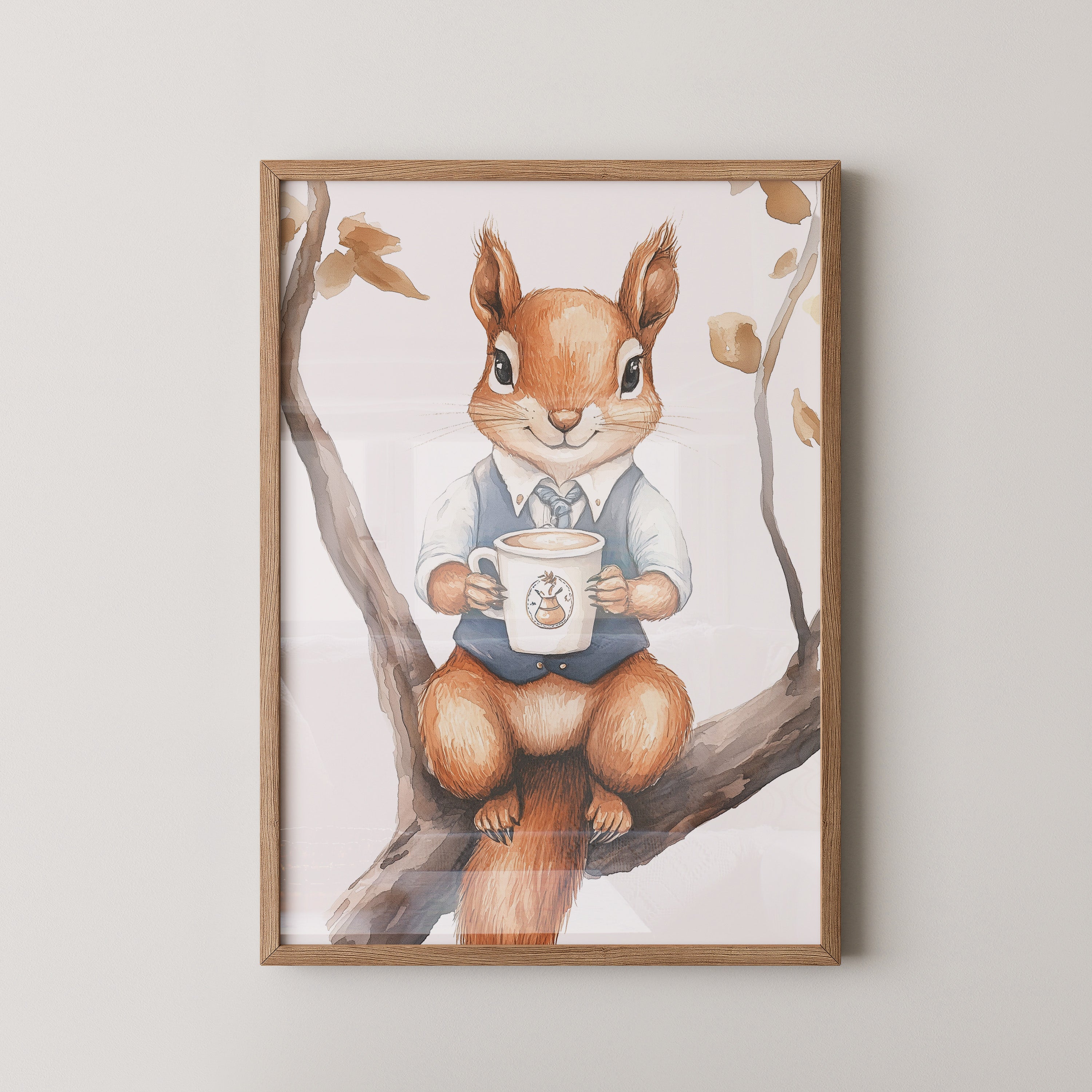 Eichhörnchen Kaffeetasse Aquarell