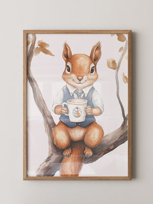 Eichhörnchen Kaffeetasse Aquarell