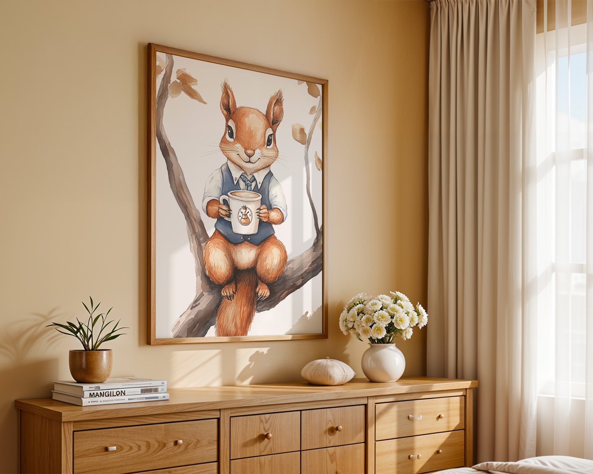 Eichhörnchen Kaffeetasse Aquarell