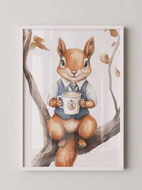 Eichhörnchen Kaffeetasse Aquarell