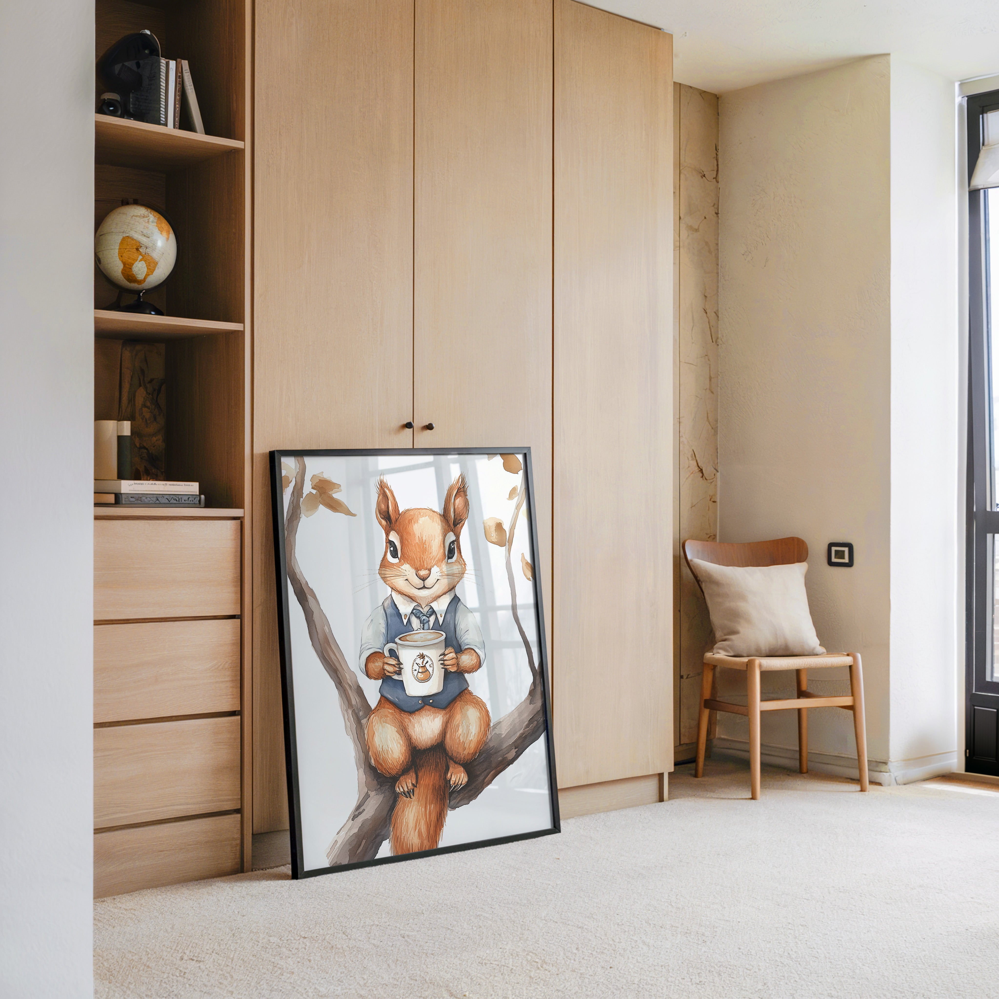 Eichhörnchen Kaffeetasse Aquarell