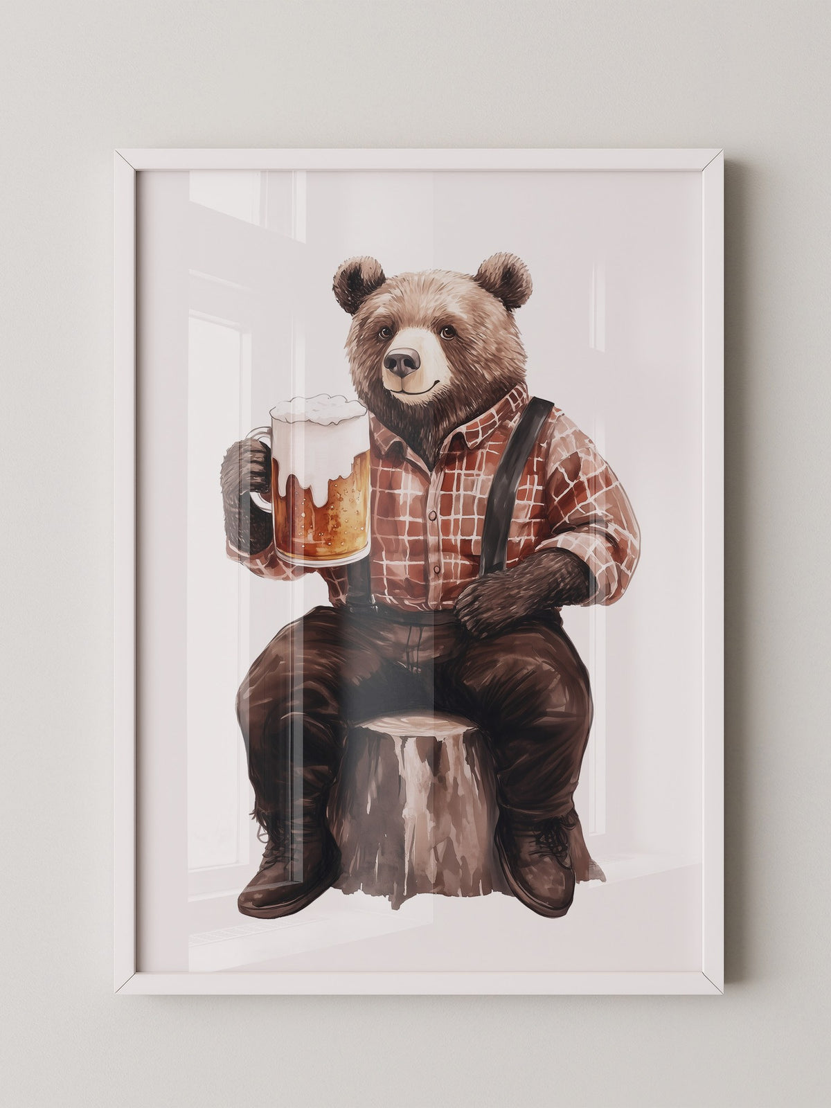 Bär mit Bier humorvoll